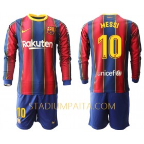Virallinen pelipaita FC Barcelona Lionel Messi 10 Koti 2020-21 Pitkähihainen - Lasten( + Lyhyet housut )